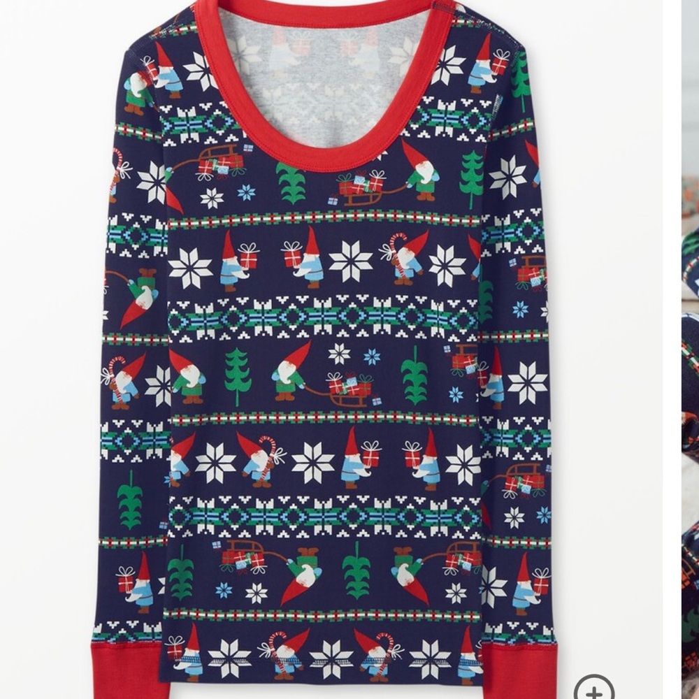 NWT Hanna Andersson Holiday John Pajama top in Gnome Sweet Gnome